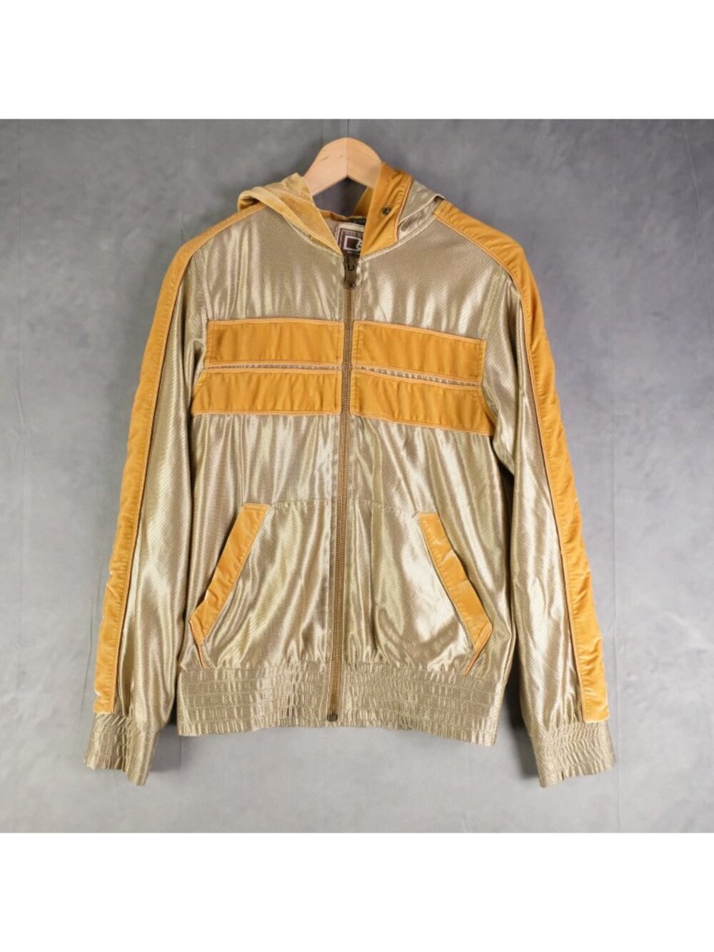 Dolce And Gabbana Track Jacket Womens Medium Gold Velour Trim Vintage